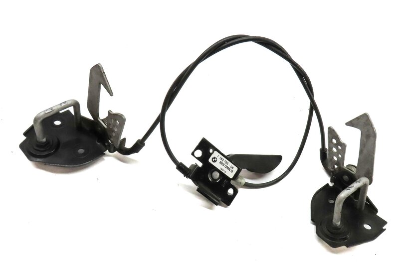 2011 BMW 535i SEDAN F10 HOOD LEFT & RIGHT SAFETY CATCH HOOK SET2 & LEVER & CABLE