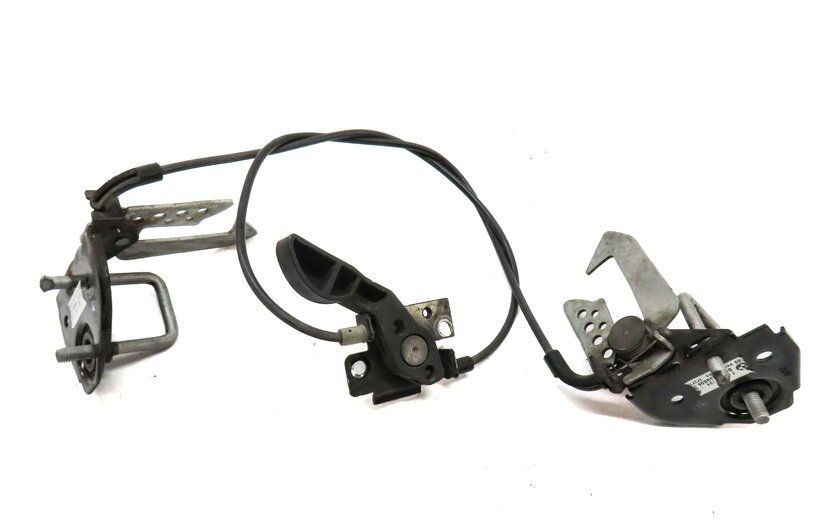 Thumbnail 4: 2011 BMW 535i SEDAN F10 HOOD LEFT & RIGHT SAFETY CATCH HOOK SET2 & LEVER & CABLE