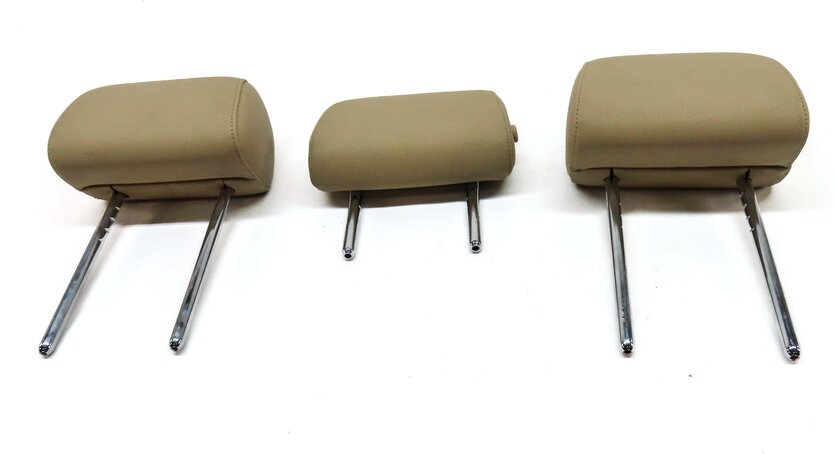 Thumbnail 2: 11-16 BMW GT 5-SERIES (F07 F10) REAR LEFT CENTER RIGHT SEAT HEADREST SET (BEIGE)