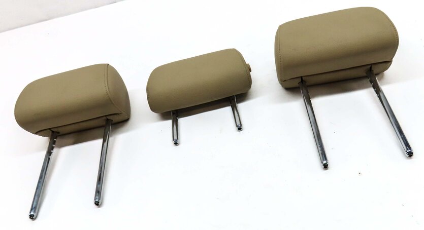 Thumbnail 3: 11-16 BMW GT 5-SERIES (F07 F10) REAR LEFT CENTER RIGHT SEAT HEADREST SET (BEIGE)