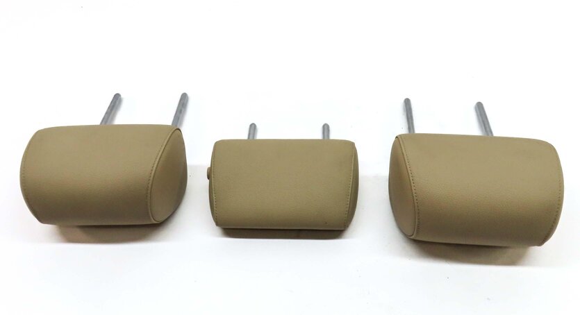 Thumbnail 4: 11-16 BMW GT 5-SERIES (F07 F10) REAR LEFT CENTER RIGHT SEAT HEADREST SET (BEIGE)