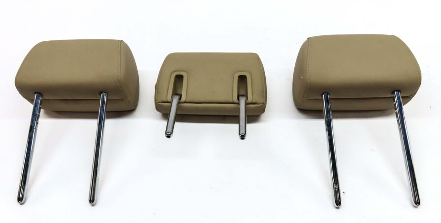 Thumbnail 6: 11-16 BMW GT 5-SERIES (F07 F10) REAR LEFT CENTER RIGHT SEAT HEADREST SET (BEIGE)