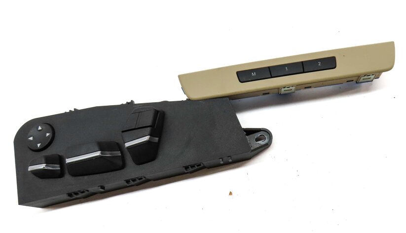 Thumbnail 3: 2011 BMW 535i SEDAN F10 FRONT LEFT SEAT ADJUST ADJUSTMENT SWITCH (BLACK & BEIGE)