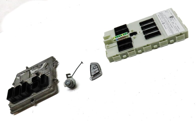 Thumbnail 3: 2014-2018 BMW X5 (F15) 3.0L N55 ENGINE BODY CONTROL ECM BCM MODULE KEY FOB SET