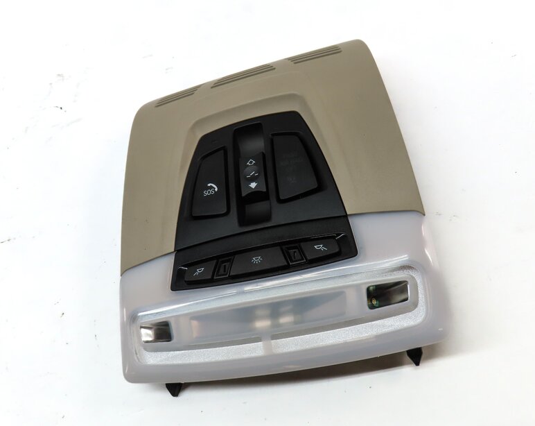 Thumbnail 3: 2015 BMW X5 (F15) FRONT ROOF CENTER PRIMARY DOME LIGHT & SUNROOF BUTTON (Beige)