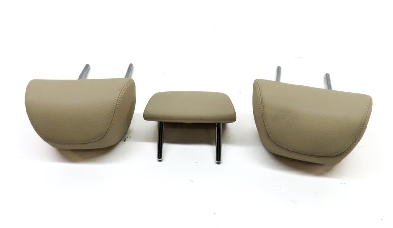 Thumbnail 4: 2015 BMW X5 (F15) REAR 2ND ROW LEFT RIGHT CENTER HEADREST SET 3 (Beige)
