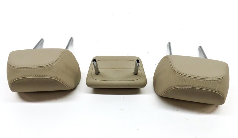 Thumbnail 5: 2015 BMW X5 (F15) REAR 2ND ROW LEFT RIGHT CENTER HEADREST SET 3 (Beige)
