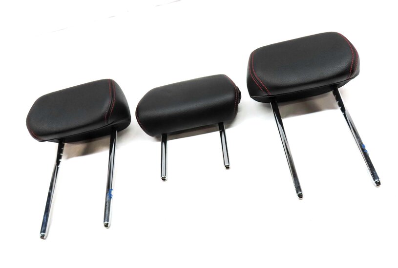 Thumbnail 3: 15-21 BMW 2 3 SERIES F22 F30 REAR LEFT & RIGHT HEADREST SET (BLACK & RED STITCH)