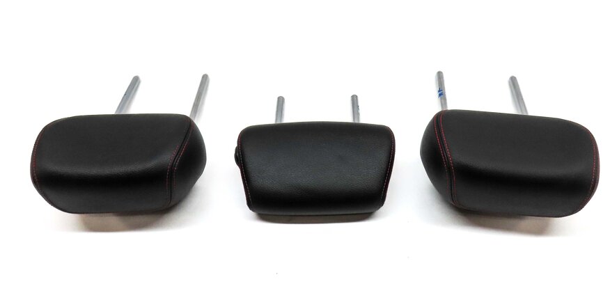 Thumbnail 4: 15-21 BMW 2 3 SERIES F22 F30 REAR LEFT & RIGHT HEADREST SET (BLACK & RED STITCH)