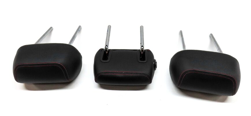 Thumbnail 5: 15-21 BMW 2 3 SERIES F22 F30 REAR LEFT & RIGHT HEADREST SET (BLACK & RED STITCH)