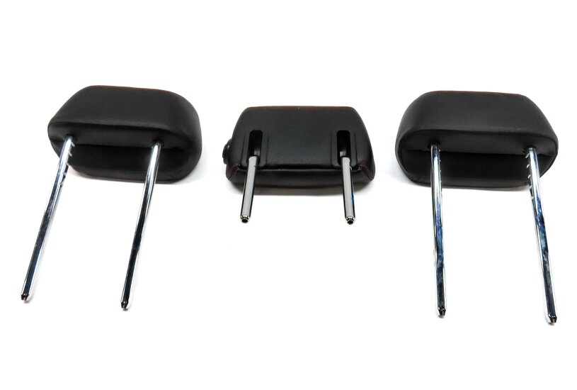 Thumbnail 6: 15-21 BMW 2 3 SERIES F22 F30 REAR LEFT & RIGHT HEADREST SET (BLACK & RED STITCH)