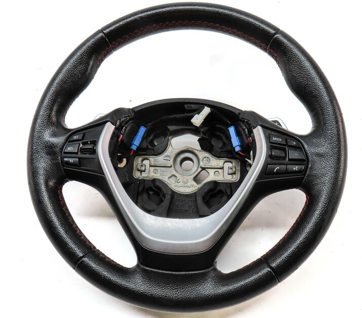 Thumbnail 2: 13-18 BMW 3 4 SERIES F30 F32 3 SPOKE STEERING WHEEL w/ SWITCHES PADDLES (BLACK)