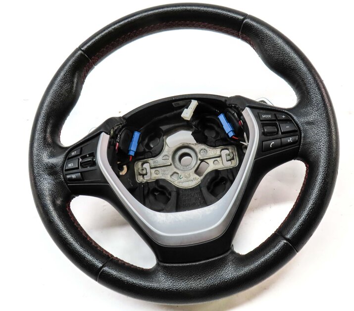 Thumbnail 3: 13-18 BMW 3 4 SERIES F30 F32 3 SPOKE STEERING WHEEL w/ SWITCHES PADDLES (BLACK)