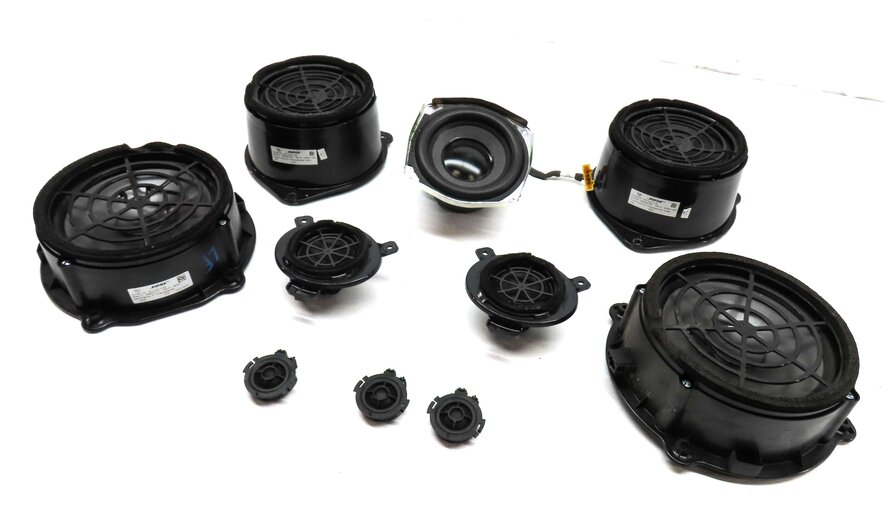 Thumbnail 1: 2014 AUDI Q7 (4L) RADIO STEREO WOOFER MIDRANGE TWEETER BOSE SPEAKER SET 10