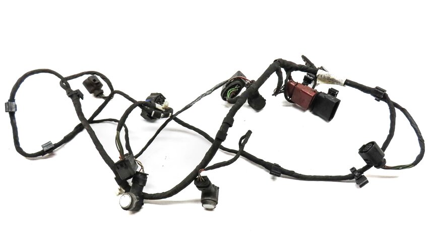Thumbnail 2: 2014 AUDI Q7 (4L) REAR PARK ASSIST PDC SENSOR SET4 (WHITE) w/ WIRING HARNESS