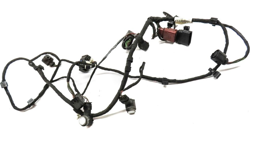Thumbnail 3: 2014 AUDI Q7 (4L) REAR PARK ASSIST PDC SENSOR SET4 (WHITE) w/ WIRING HARNESS