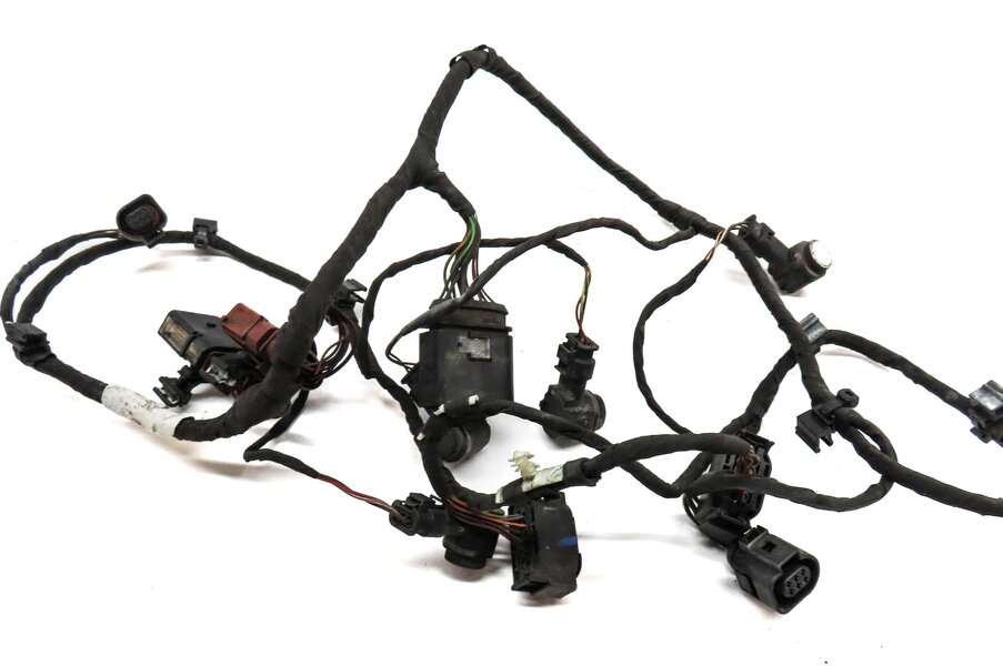 Thumbnail 4: 2014 AUDI Q7 (4L) REAR PARK ASSIST PDC SENSOR SET4 (WHITE) w/ WIRING HARNESS