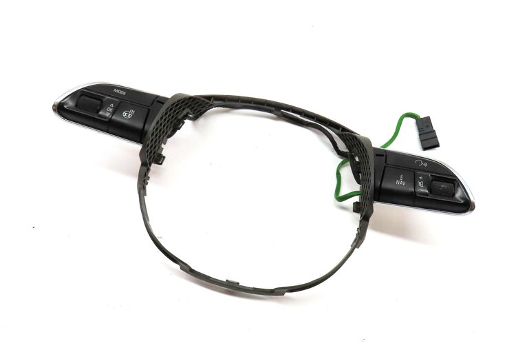 2014 AUDI Q7 4L DRIVER STEERING WHEEL HEAT NAVIGATION PHONE SWITCH SET 2 (BROWN)
