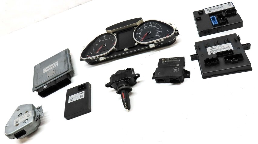 Thumbnail 21: 13-15 AUDI Q7 (4L) 3.0L CTWB SUPERCHARGED ENGINE BCM IMMOBILIZER MODULE KEY SET