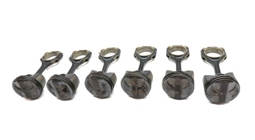 Thumbnail 2: 06-11 MB C230 C280 C300 SLK280 SLK300 (W204) 3.0L PISTON w/ CONNECTING ROD SET 6