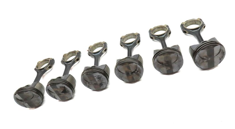 Thumbnail 3: 06-11 MB C230 C280 C300 SLK280 SLK300 (W204) 3.0L PISTON w/ CONNECTING ROD SET 6