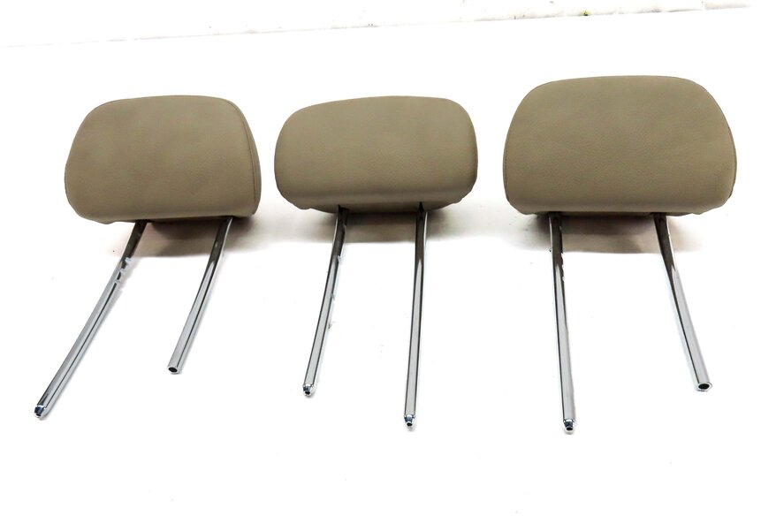 Thumbnail 2: 11-14 MERCEDES C-CLASS W204 REAR LEFT RIGHT & CENTER SEAT HEADREST SET 3 (BEIGE)