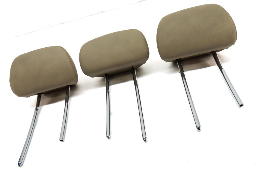 Thumbnail 3: 11-14 MERCEDES C-CLASS W204 REAR LEFT RIGHT & CENTER SEAT HEADREST SET 3 (BEIGE)