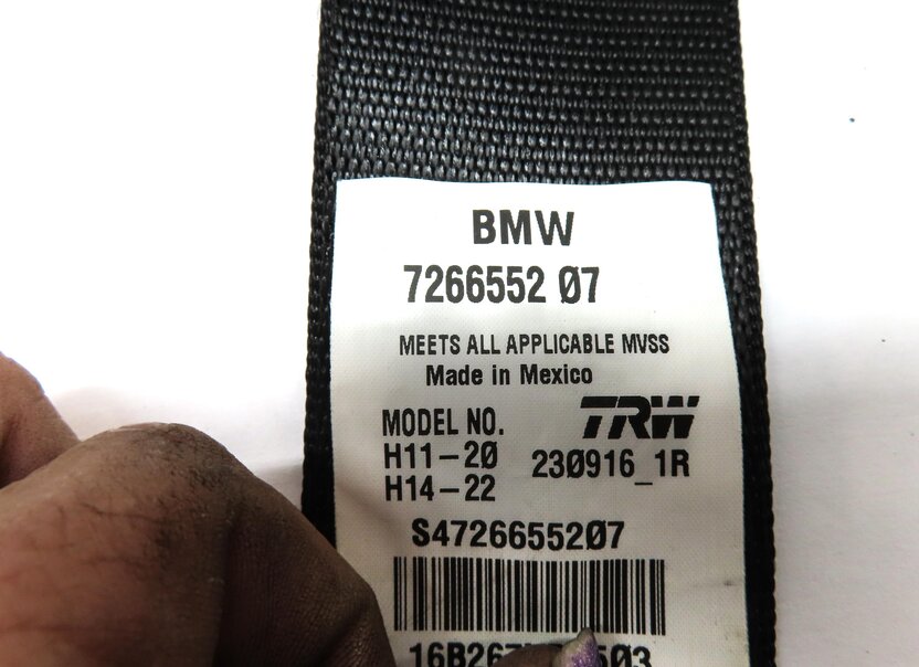 Thumbnail 5: 2017 BMW X3 (F25) REAR LEFT & RIGHT SEATBELT SEAT BELT RETRACTOR SET 2 (BLACK)