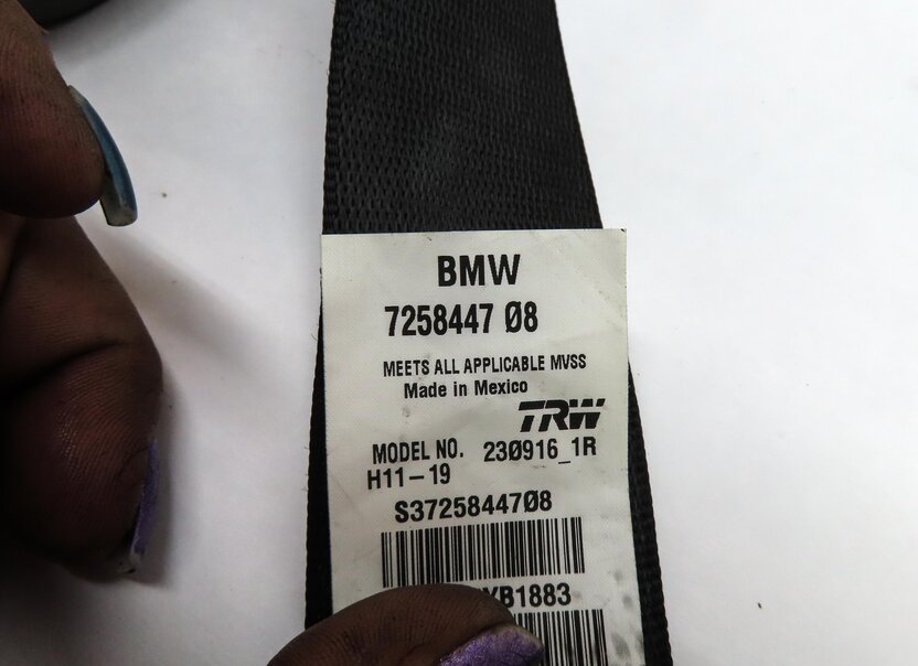 Thumbnail 7: 2017 BMW X3 (F25) REAR LEFT & RIGHT SEATBELT SEAT BELT RETRACTOR SET 2 (BLACK)