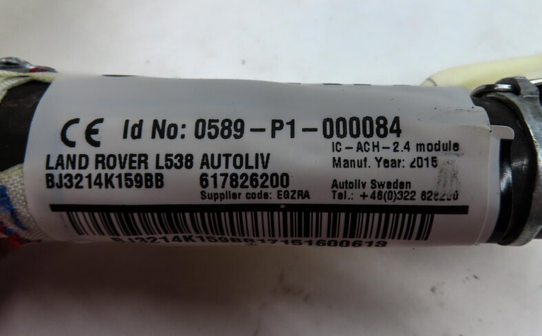 Thumbnail 6: 2012-2019 RANGE ROVER EVOQUE (L538) 4 DOOR - RIGHT PASSENGER SIDE CURTAIN AIRBAG