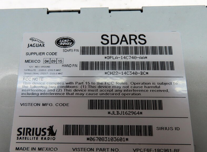 Thumbnail 4: 13-19 DISCOVERY SPORT LR4 RANGE ROVER SPORT EVOQUE - SIRIUS SATELLITE RECEIVER