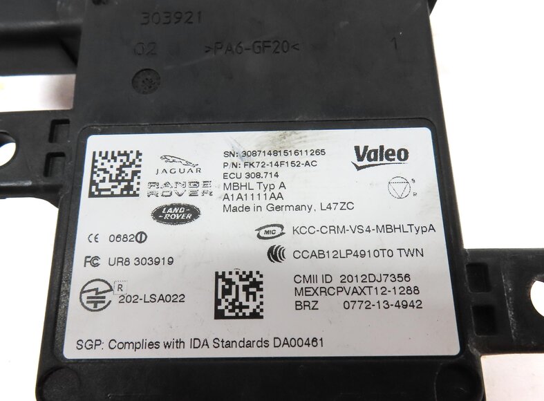Thumbnail 4: 2015 RANGE ROVER EVOQUE (L538) REAR RIGHT BLIND SPOT RADAR SENSOR FK7214F152AC