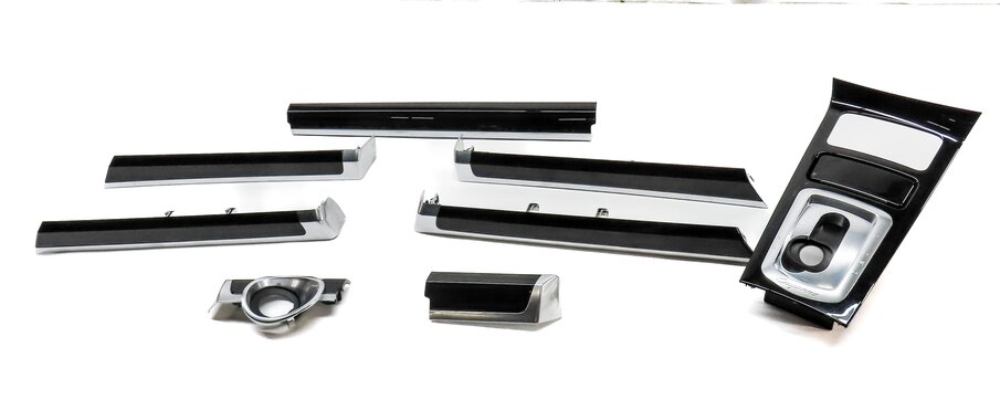 2011 PORSCHE CAYENNE (958) FRONT REAR DOOR DASH CONSOLE PIANO BLACK TRIM SET 8