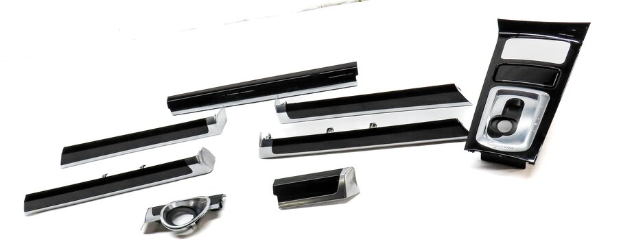 Thumbnail 2: 2011 PORSCHE CAYENNE (958) FRONT REAR DOOR DASH CONSOLE PIANO BLACK TRIM SET 8
