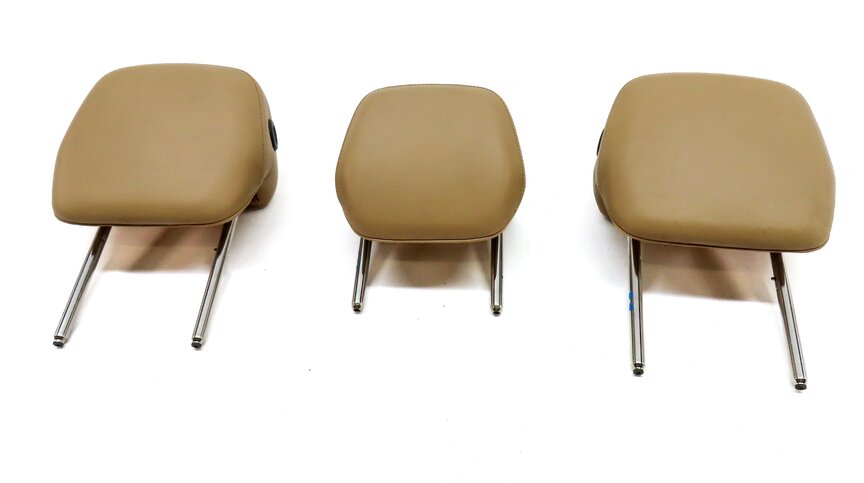 Thumbnail 2: 11-18 PORSCHE CAYENNE (958) REAR LEFT RIGHT & CENTER SEAT HEADREST SET3 (BEIGE)