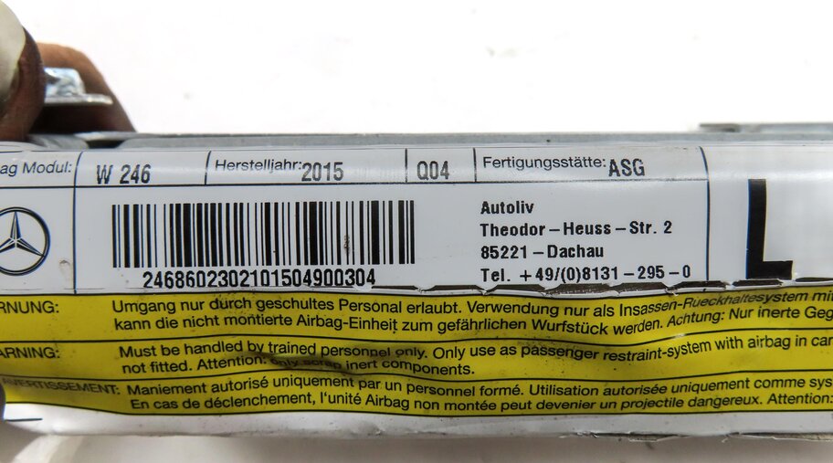Thumbnail 7: 2015 MERCEDES B ELECTRIC (W242) LEFT DRIVER SIDE AIRBAG AIR BAG