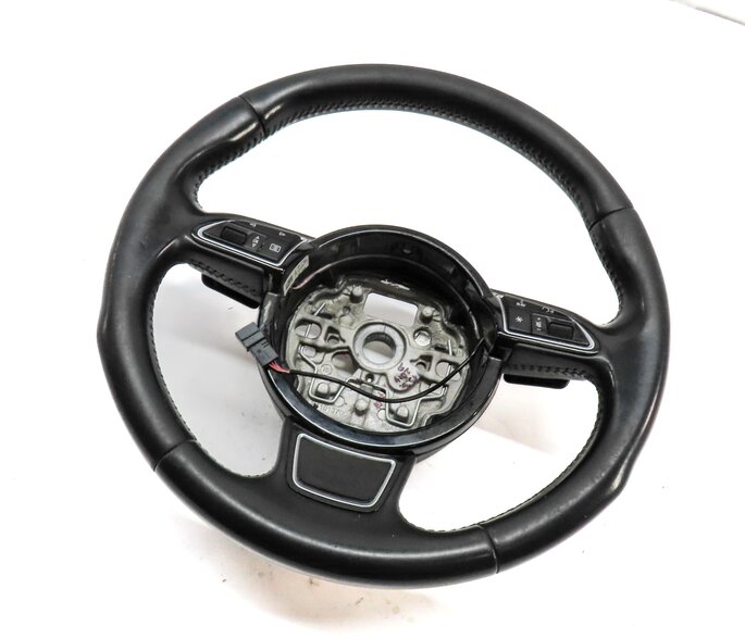 13-15 AUDI A7 S7 (C7) 3 SPOKE SPORT STEERING WHEEL w/ SWITCHES & SHIFT PADDLES