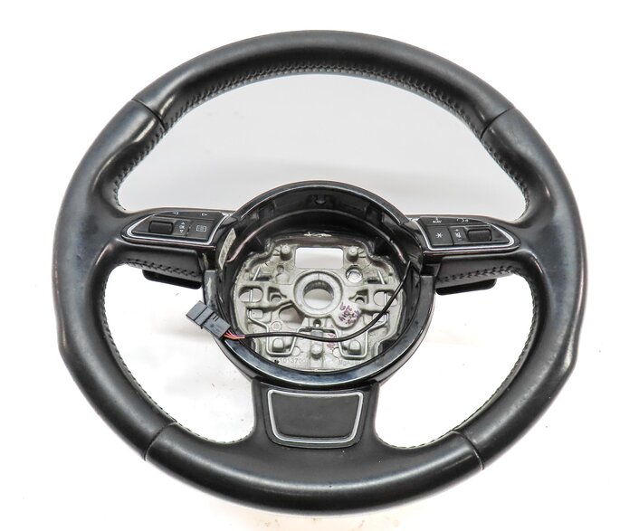 Thumbnail 2: 13-15 AUDI A7 S7 (C7) 3 SPOKE SPORT STEERING WHEEL w/ SWITCHES & SHIFT PADDLES