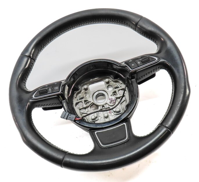 Thumbnail 3: 13-15 AUDI A7 S7 (C7) 3 SPOKE SPORT STEERING WHEEL w/ SWITCHES & SHIFT PADDLES