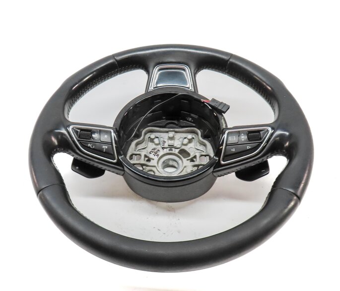 Thumbnail 4: 13-15 AUDI A7 S7 (C7) 3 SPOKE SPORT STEERING WHEEL w/ SWITCHES & SHIFT PADDLES