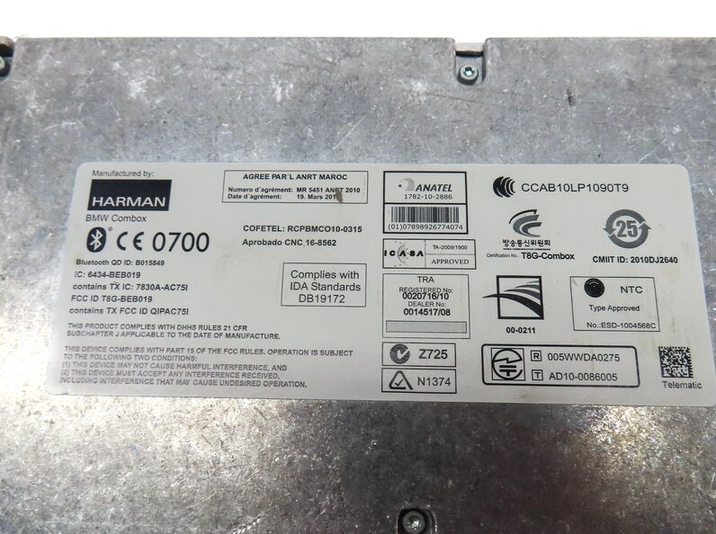 Thumbnail 6: 11-16 BMW 3 / 7 / X3 (F01 F25 F30) BLUETOOTH TELEMATICS COMBOX CONTROL MODULE