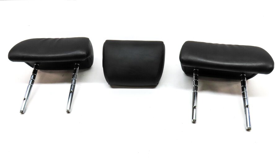 Thumbnail 2: 09-15 BMW 7 SERIES F01 REAR LEFT RIGHT & CENTER SEAT HEADREST SET3 (BLACK NAPPA)