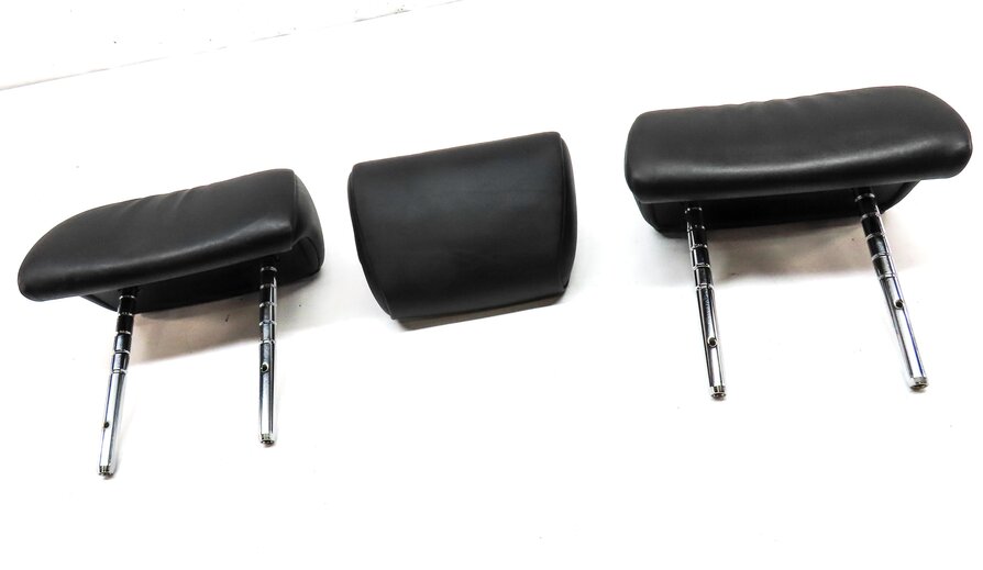 Thumbnail 3: 09-15 BMW 7 SERIES F01 REAR LEFT RIGHT & CENTER SEAT HEADREST SET3 (BLACK NAPPA)
