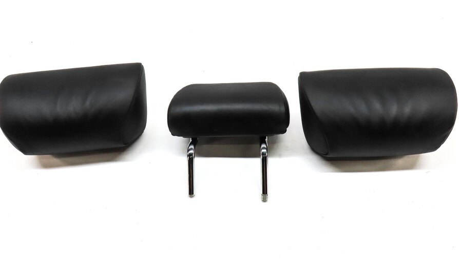 Thumbnail 4: 09-15 BMW 7 SERIES F01 REAR LEFT RIGHT & CENTER SEAT HEADREST SET3 (BLACK NAPPA)