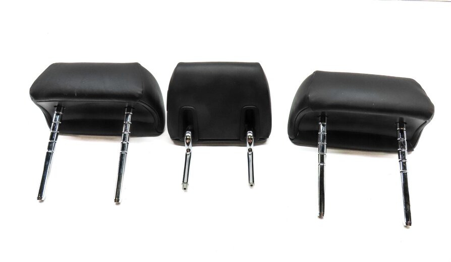 Thumbnail 6: 09-15 BMW 7 SERIES F01 REAR LEFT RIGHT & CENTER SEAT HEADREST SET3 (BLACK NAPPA)