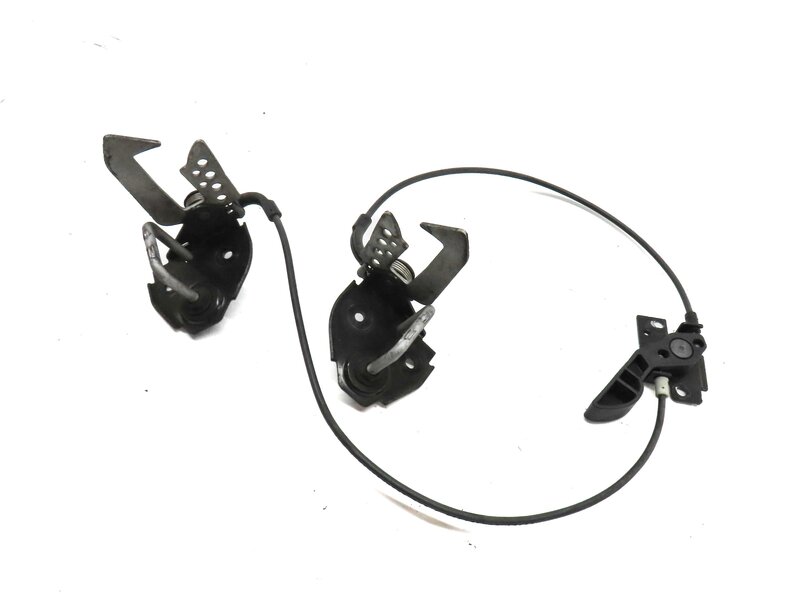 2012 BMW 750i (F01) HOOD LEFT & RIGHT SAFETY CATCH HOOK w/ RELEASE LEVER & CABLE