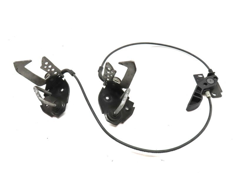 Thumbnail 2: 2012 BMW 750i (F01) HOOD LEFT & RIGHT SAFETY CATCH HOOK w/ RELEASE LEVER & CABLE