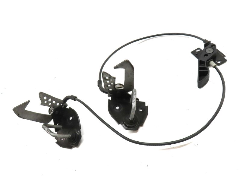 Thumbnail 3: 2012 BMW 750i (F01) HOOD LEFT & RIGHT SAFETY CATCH HOOK w/ RELEASE LEVER & CABLE