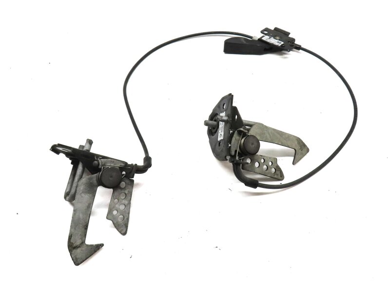 Thumbnail 4: 2012 BMW 750i (F01) HOOD LEFT & RIGHT SAFETY CATCH HOOK w/ RELEASE LEVER & CABLE