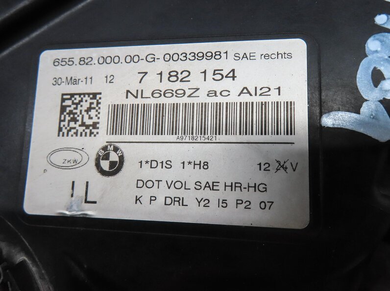 Thumbnail 8: 09-12 BMW 740i 750i 760i B7 (F01) RIGHT PASSENGER ADAPTIVE XENON HEADLIGHT LAMP